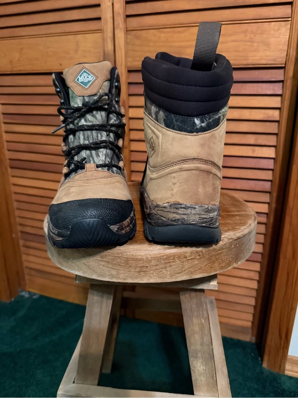 Men's Brown Camouflage Waterproof Hiking Boots, Rugged Trail Support